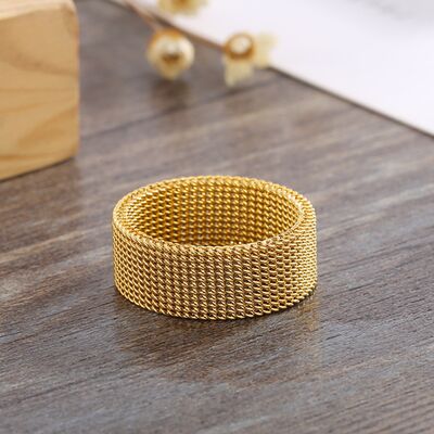 Weave Stainless Steel Ring Gold