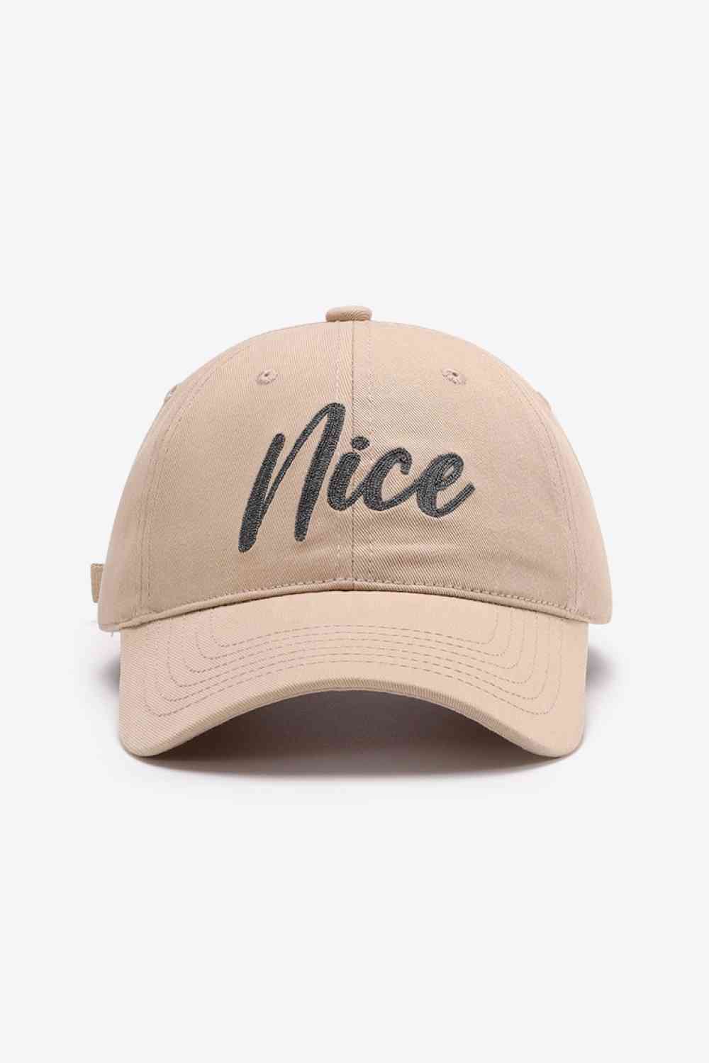 NICE Adjustable Cotton Baseball Cap Cream One Size