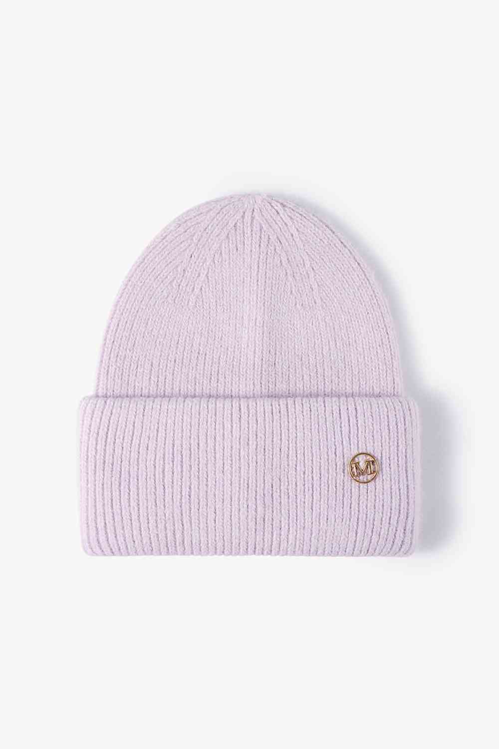 M Rib-Knit Cuff Beanie Purple One Size