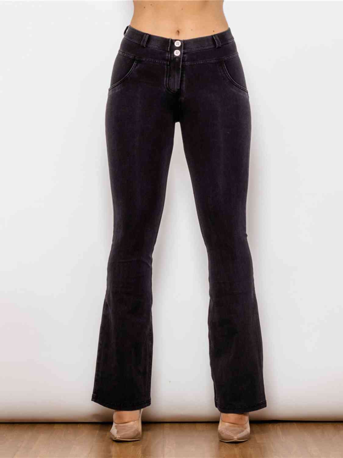 Full Size Long Bootcut Jeans Black