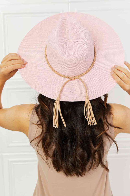 Fame Route To Paradise Straw Hat Carnation Pink One Size