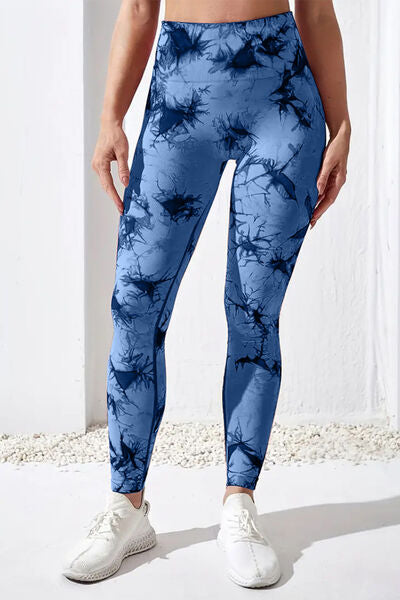 Printed High Waist Active Pants Ultra marine