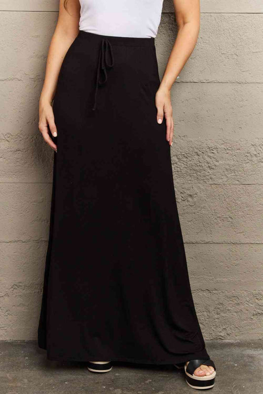 Culture Code For The Day Full Size Flare Maxi Skirt in Black Black