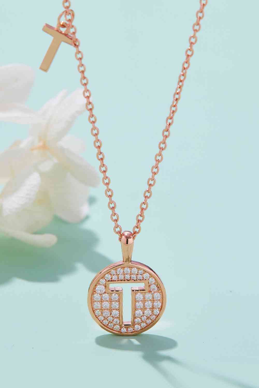 Adored Moissanite K to T Pendant Necklace T One Size