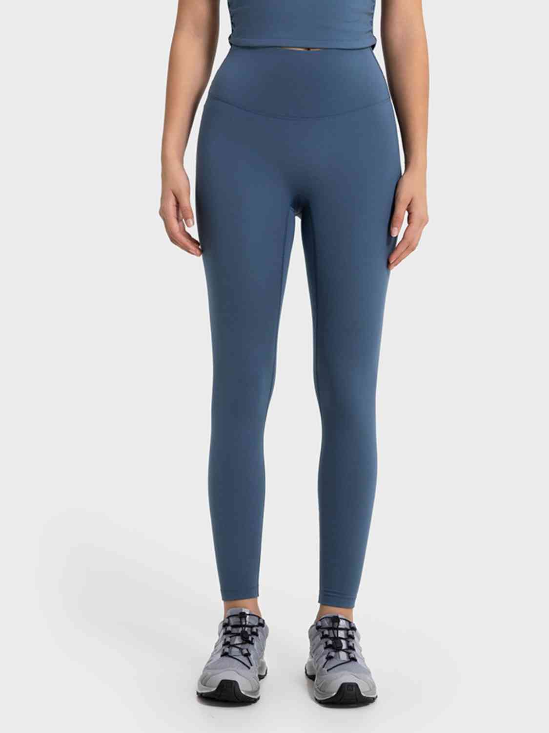 Wide Waistband Sports Leggings French Blue