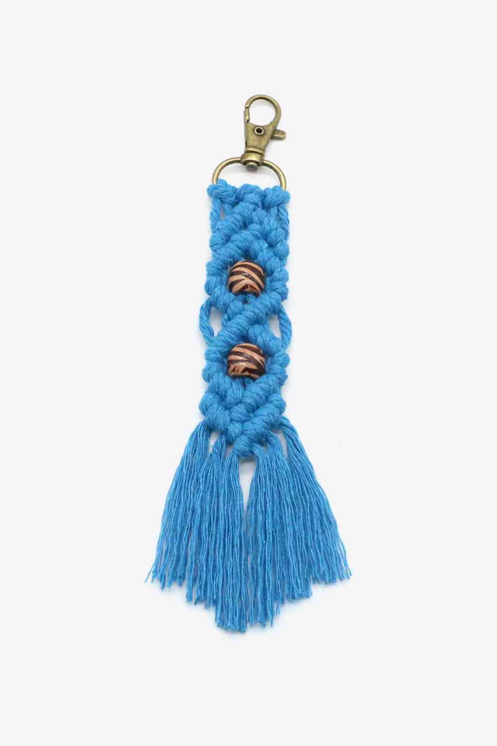 Assorted 4-Pack Handmade Macrame Fringe Keychain Sky Blue One Size