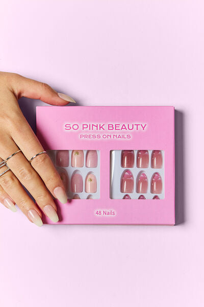 SO PINK BEAUTY Press On Nails 2 Packs Naturistic One Size