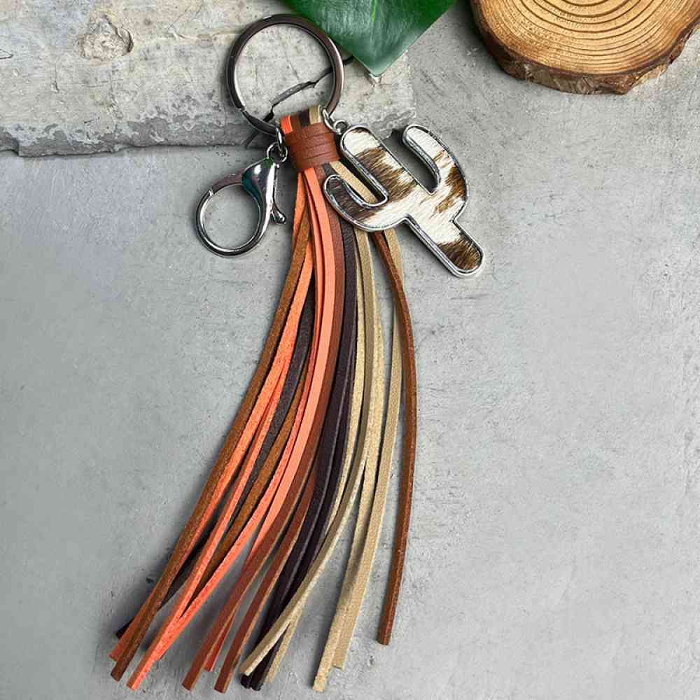 Cactus Keychain with Tassel Style B One Size