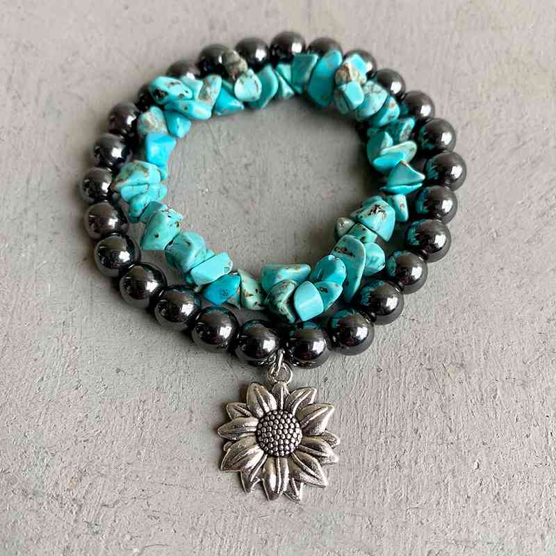 Turquoise Alloy Bracelet Style C One Size