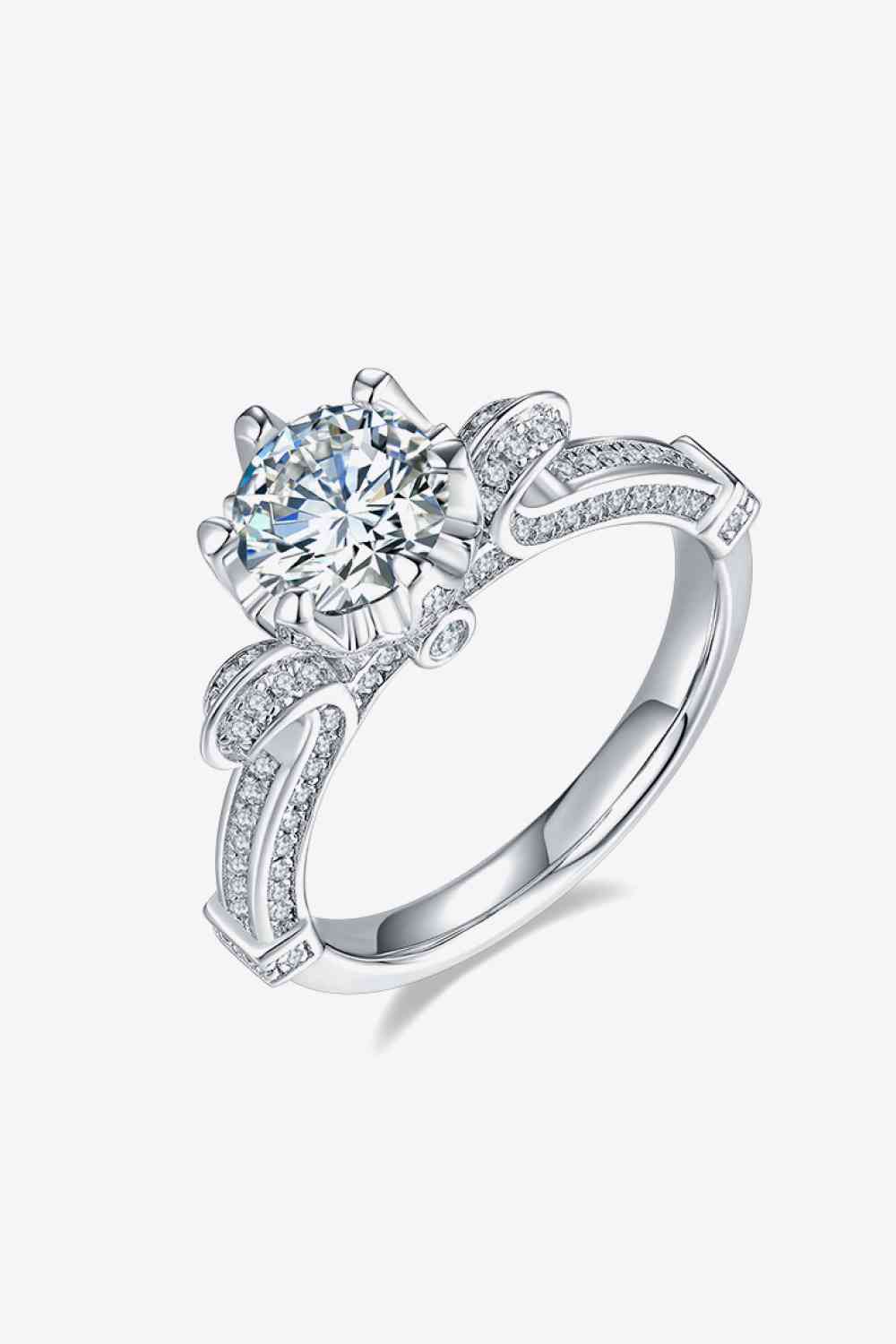 Adored 1 Carat Moissanite 925 Sterling Silver Ring Silver