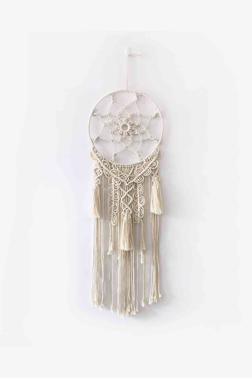 Macrame Fringe Wall Hanging Decor Cream One Size