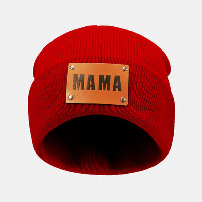 MAMA Warm Winter Knit Beanie Deep Red One Size