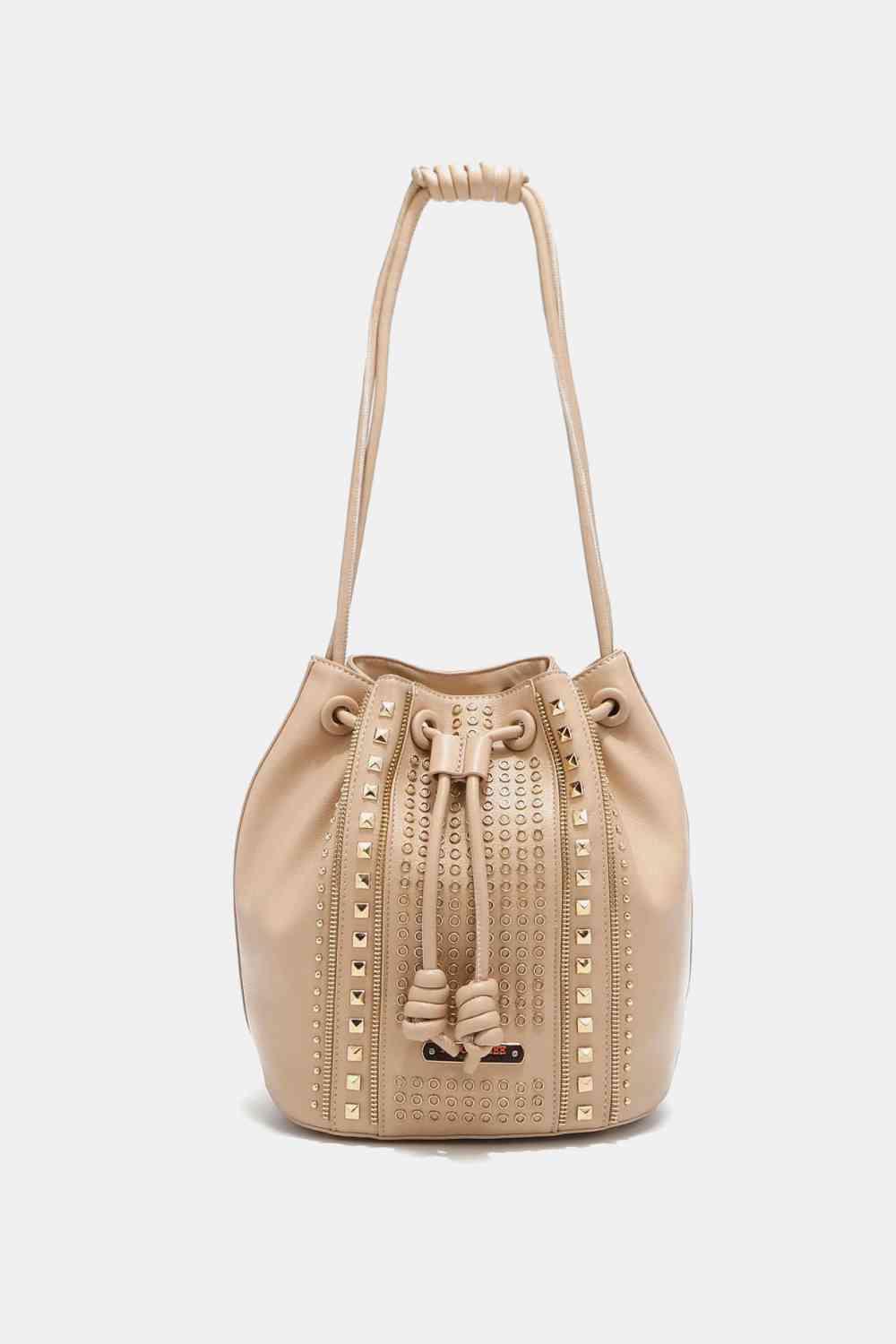 Nicole Lee USA Amy Studded Bucket Bag Beige One Size