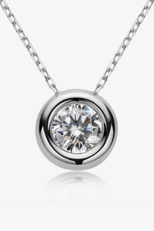 Adored 1 Carat Moissanite Pendant 925 Sterling Silver Necklace Silver One Size