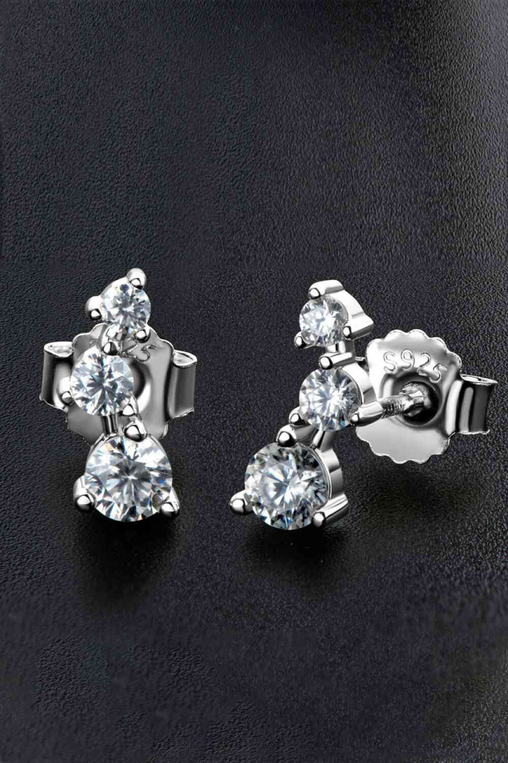 Adored Your Way Moissanite Stud Earrings Silver One Size