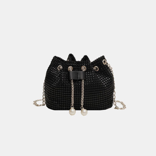 Rhinestone Detail Crossbody Bag Black One Size