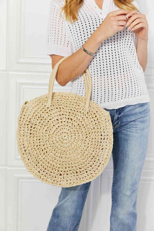 Justin Taylor Beach Date Straw Rattan Handbag in Ivory Ivory One Size