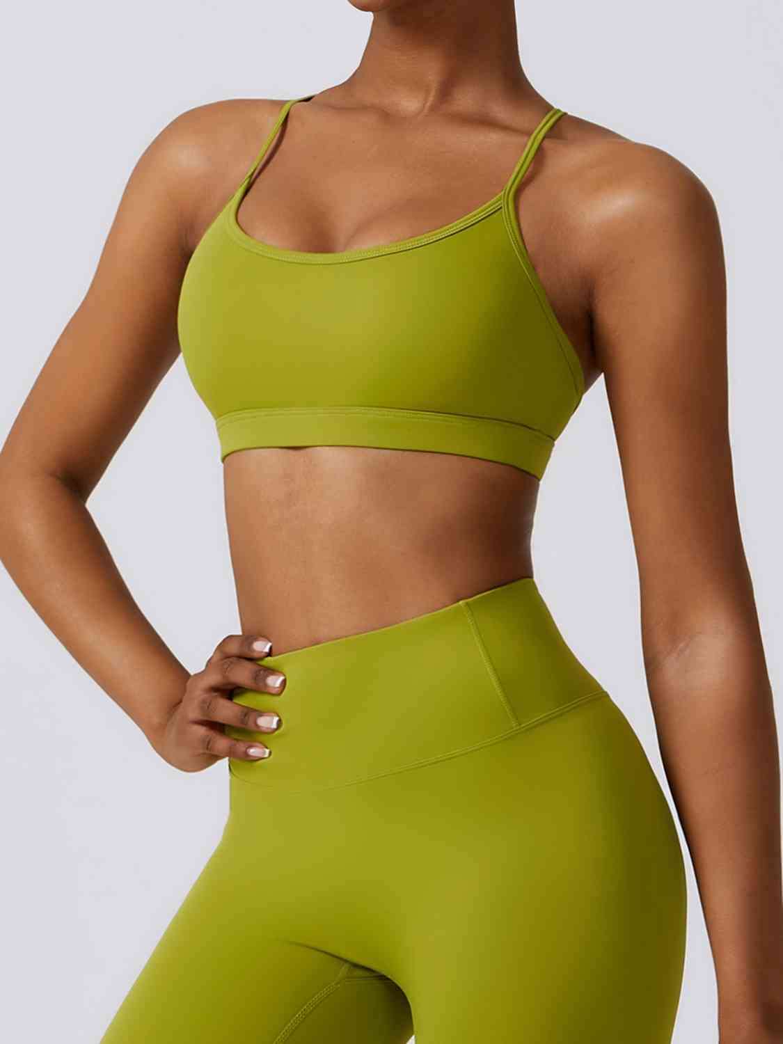Cropped Sports Tank Top Lime