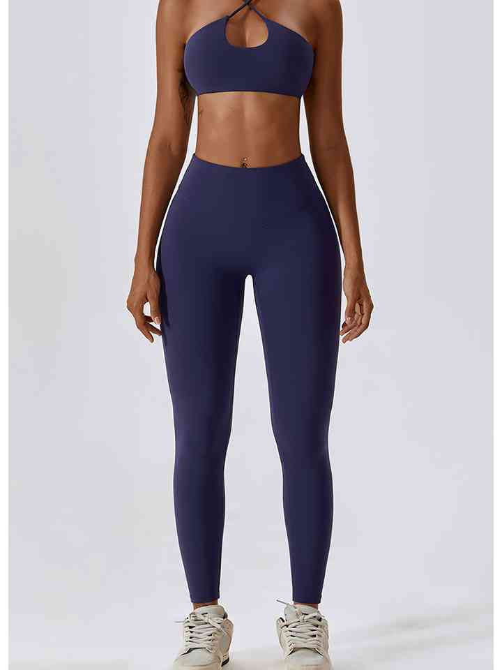 Wide Waistband Sports Pants Navy