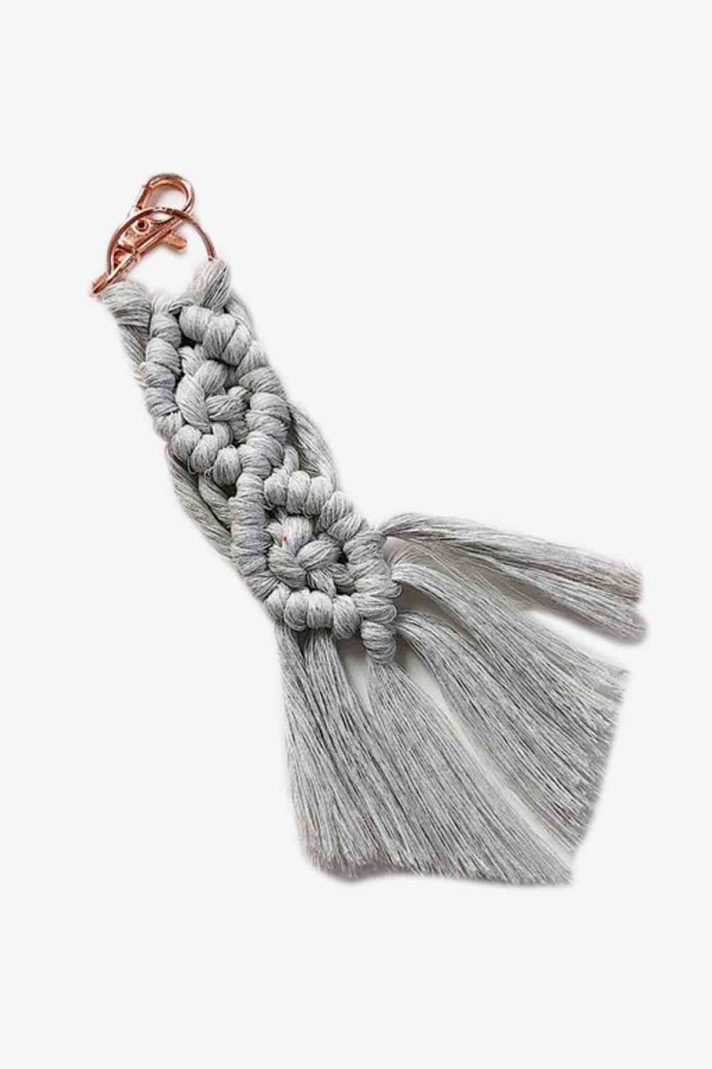 Assorted 4-Pack Macrame Fringe Keychain Mid Gray One Size