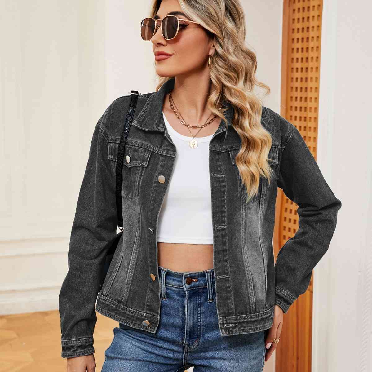 Washed Denim Jacket Dark