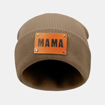 MAMA Warm Winter Knit Beanie Camel One Size