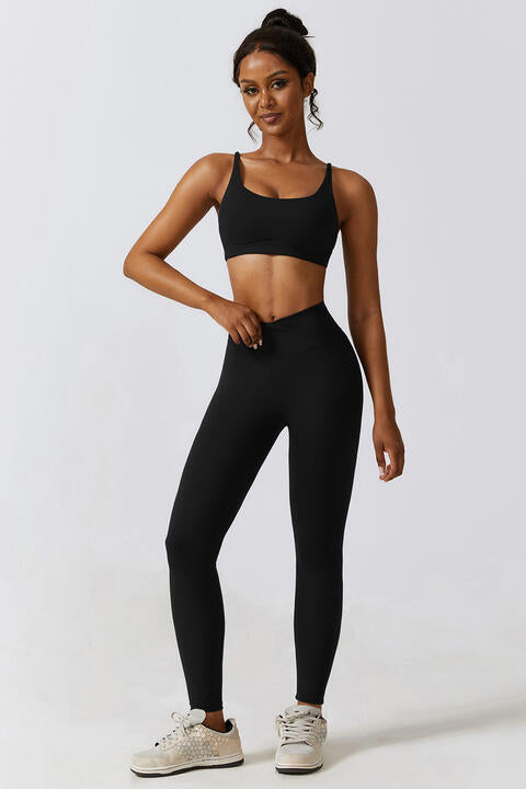 Sports Bra and Leggings Set Black